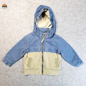 Genuine Kids By Oshkosh Full-Zip Jacket Blue Olive Long Sleeve Hooded Boys 2T